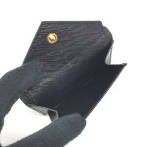 Prada Tri fold Compact Wallet Leather Black - Picture 8 of 9